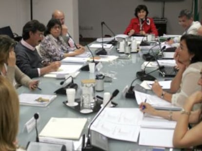 Jos&eacute; Arenzana, a la izquierda, en una imagen del pleno del Consejo Audiovisual publicada en la web del organismo.