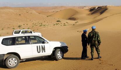 Dos oficiales de la misión de la ONU en el Sáhara Occidental (Minurso).