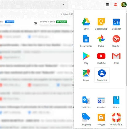 Podremos acceder a los contactos de Gmail desde los accesos directos de las Google Apps