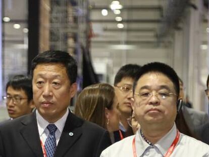 Francisco Riberas con directivos de Bhap en la inauguración del centro de Tianjin.