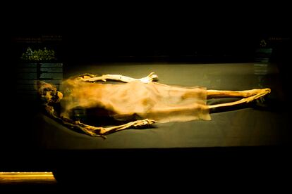 La momia de la Señora de Cao, en el Museo Cao, en el complejo arqueológico El Brujo.