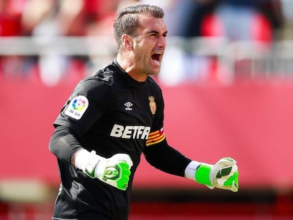 Manolo Reina, durante un partido con el Mallorca.