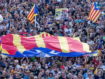 Una imagen de la manifestación de la Diada de este domingo.