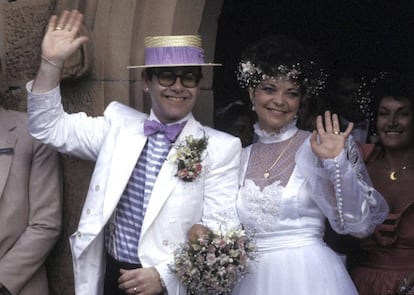 La boda de Elton John y Renate Blauel, celebrada en la iglesia de St. Mark en Sídney (Australia) el 14 de febrero de 1984.