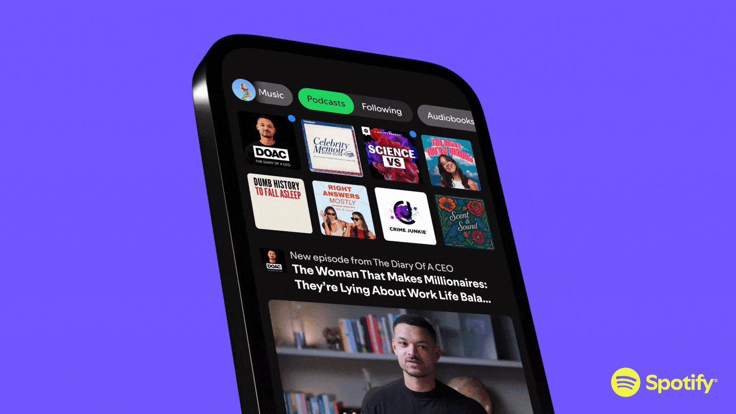 Nuevas opciones de uso de los podcast en Spotify