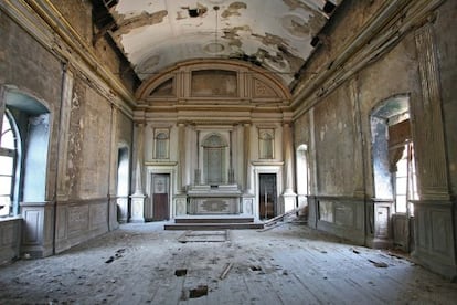 Estado ruinoso del colegio de los jesuitas en Camposancos (A Guarda).