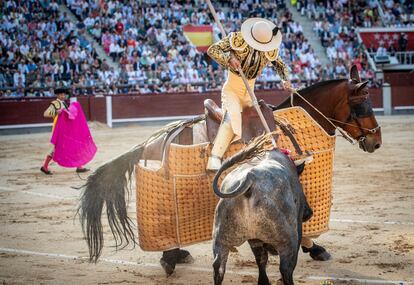 Puyazo de Alberto Sandoval al segundo toro de José Escolar la tarde del pasado 4 de junio.