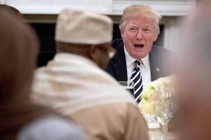 El presidente de EE UU, Donald Trump, durante la cena del Ramadán en la Casa Balnca.
