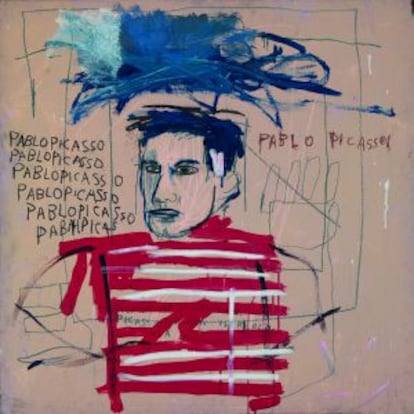 La obra de Basquiat en la que escribió siete veces el nombre de Picasso.