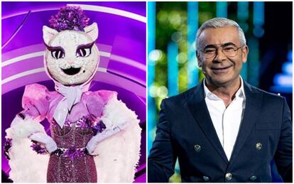 Gatita, una de las máscaras de 'Mask Singer', y Jorge Javier Vázquez, presentador de 'Supervivientes'.