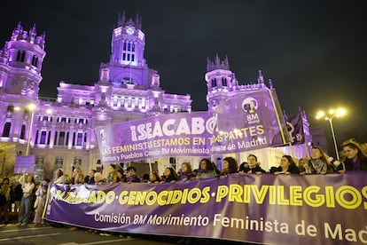 Una de las marchas que se celebraron el 8 de marzo de 2024 en Madrid.