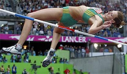 La surafricana Hestrie Cloette, medalla de oro en salto de altura en París.