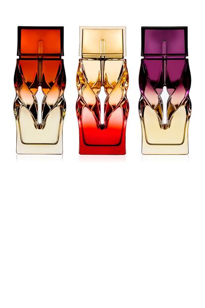 'Bikini Questa Sera', 'Tornade Blonde' y 'Troubles in Heaven', los tres nuevos perfumes de Christian Louboutin (unos 240 euros/unidad aproximadamente).