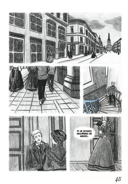 Al Munch que hay detrás de 'El grito' le ha costado llegar a nuestros días. Cualquiera de las versiones de su obra más famosa hace que tanto su persona como el resto de su producción quede diluida. Quizá 'El grito' sea una de las más claras muestras de lo que promulgaba en sus escritos: "Todos somos propietarios de la obra de arte (...) Tal vez el arte vuelva a ser propiedad colectiva, como en tiempos de la antigüedad. ¿Tal vez en los edificios públicos y en las calles?". Tal vez en el cine o en el WhatsApp, se podría añadir ahora, si pensamos en el emoticono que se basa en esta angustiosa obra o en el rostro de Macaulay Culkin, en el cartel de 'Solo en casa', o en la máscara de 'Scream'... Pero, ¿cómo era Edvard?, el artista, la persona. Eso se preguntó Giorgia Marras, una joven dibujante nacida en Génova en 1988, que con motivo de una exposición que se celebró en el Palacio Ducal de su ciudad en 2013 para celebrar el 150 aniversario del pintor, recibió el encargo por parte de Tuss, una pequeña editorial independiente, de profundizar en el artista. Así nació el cómic 'Munch. Una biografía', que se acaba de publicar en castellano por Roca editorial.