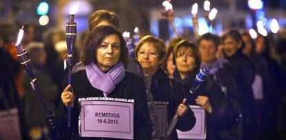 Una protesta contra la violència de gènere a València, el 2013.