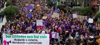 Manifestación feminista en Vigo el 8 de marzo de 2020.