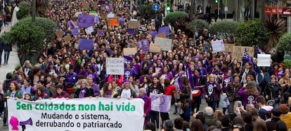 Manifestación feminista en Vigo el 8 de marzo de 2020.