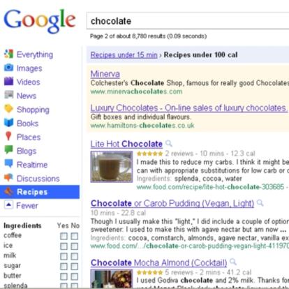 Recipe View de Google.