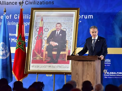 El expresidente del Gobierno José Luis Rodríguez Zapatero, el martes en el foro de la Alianza de Civilizaciones de la ONU en Fez.