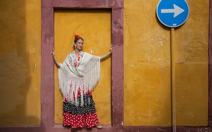 La bailaora polaca —y ahora también profesora de español— Emilia Dowgialo, retratada recientemente en Sevilla.