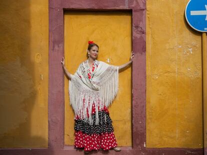 La bailaora polaca —y ahora también profesora de español— Emilia Dowgialo, retratada recientemente en Sevilla.