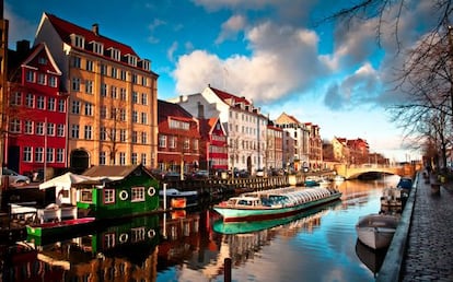 Canal en el barrio de Christianshavn, en Copenhague.