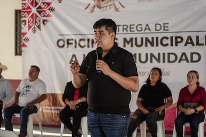 Jesús Eduardo Franco Lárraga en una fotografía compartida en las redes sociales del municipio de Tancanhuitz.