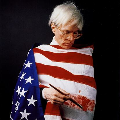 Retrato de Andy Warhol realizado en Madrid, en 1982, por Alberto Schommer.