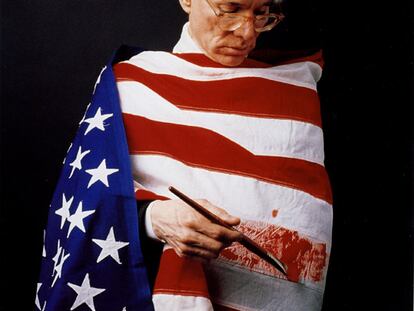 Retrato de Andy Warhol realizado en Madrid, en 1982, por Alberto Schommer.