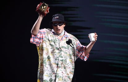 Bad Bunny recoge el Grammy Latino a Mejor álbum de música urbana, en 2019.