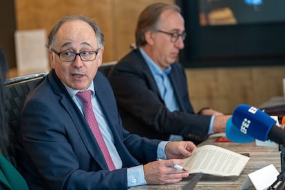 El consejero delegado de IAG, Luis Gallego, junto al presidente de Iberia, Fernando Candela.