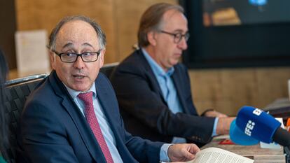 El consejero delegado de IAG, Luis Gallego, junto al presidente de Iberia, Fernando Candela.