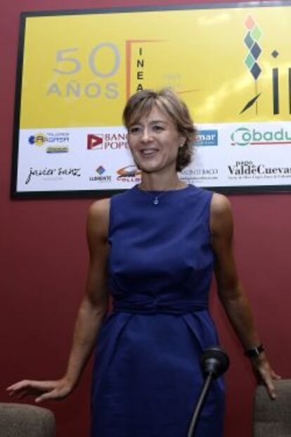 La ministra de Agricultura, Alimentaci&oacute;n y Medio Ambiente, Isabel Garc&iacute;a-Tejerina, a su llegada esta ma&ntilde;ana a los actos de celebraci&oacute;n del cincuenta aniversario de la Escuela de ingenier&iacute;a agr&iacute;cola y medio rural. 