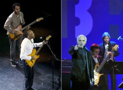 El músico brasileño Gilberto Gil y el francés Charles Aznavour, el pasado lunes 22.