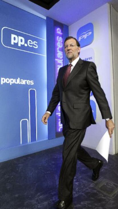 Mariano Rajoy, en una reciente comparecencia ante los medios en la sede nacional del PP.