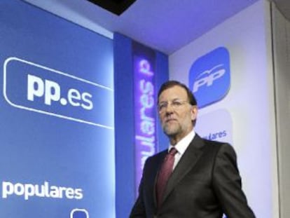 Mariano Rajoy, en una reciente comparecencia ante los medios en la sede nacional del PP.