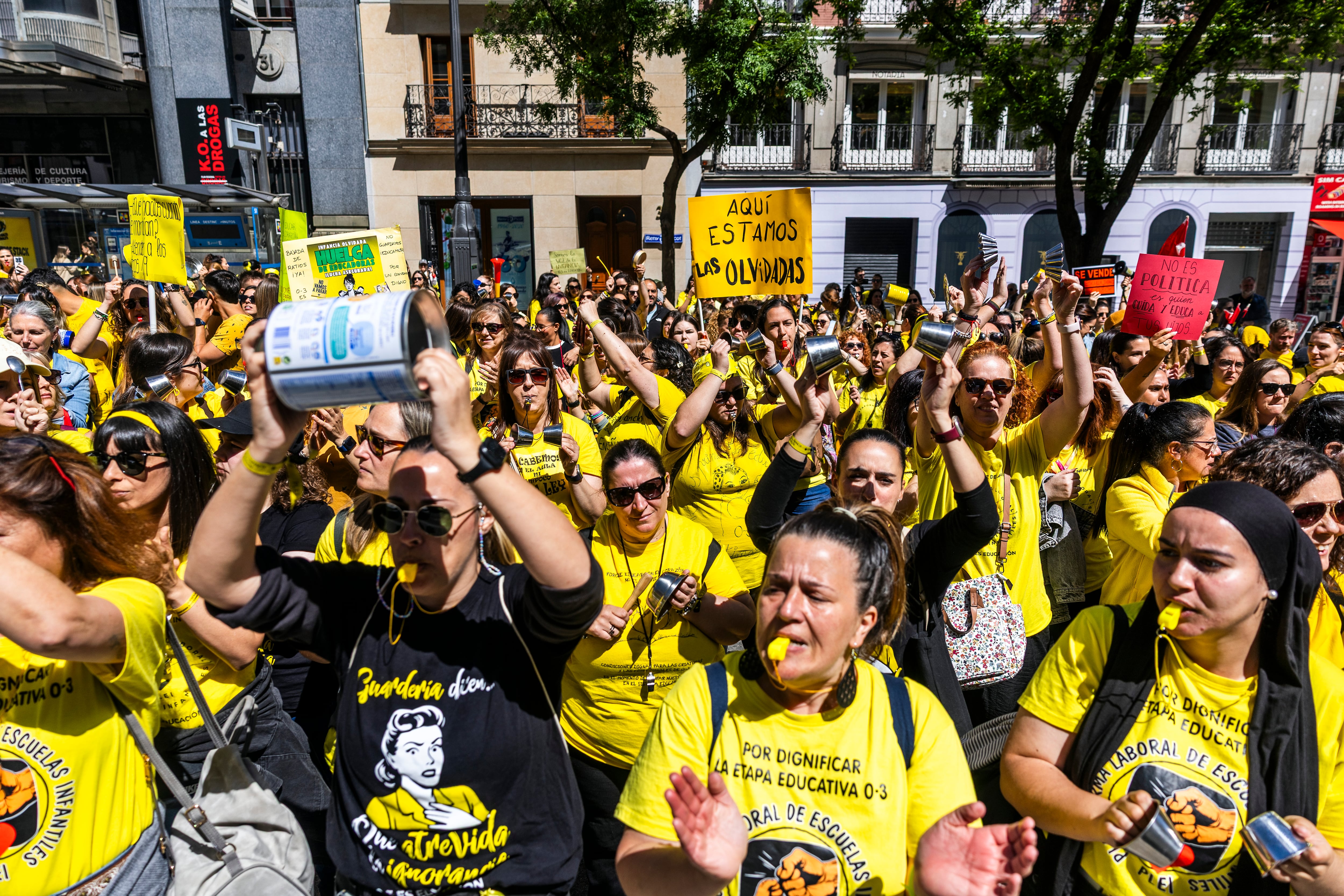 Concentración por la educación Infantil, frente a la Consejería de Educación, en Madrid.