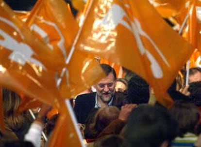 Mariano Rajoy, durante la presentación en Madrid de candidatos para las elecciones de mayo.