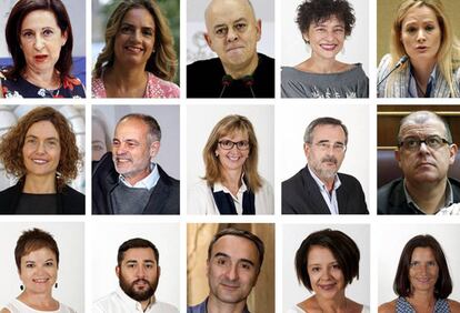 Los 15 diputados del PSOE que votaron no.