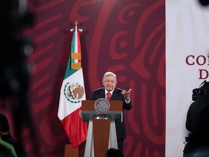 El presidente de México, Andrés Manuel López Obrador, en su conferencia de prensa de este miércoles.