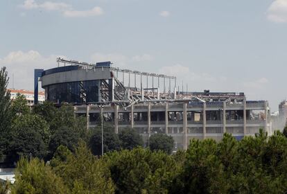 Imagen del esqueleto del Vicente Calderón. 