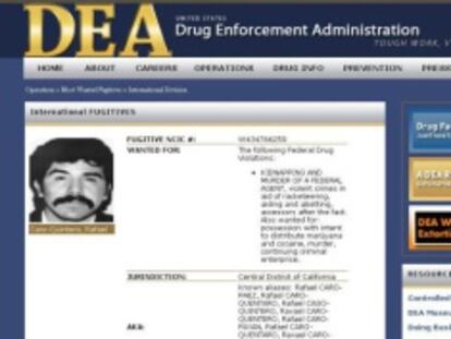 Ficha de la DEA de Rafael Caro Quintero