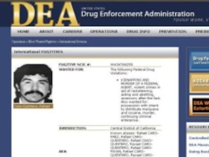 Ficha de la DEA de Rafael Caro Quintero