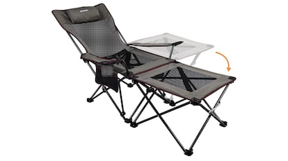 Silla de camping con mesa auxiliar