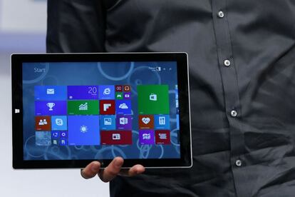 La nueva Surface Pro 3 tiene una pantalla de 12 pulgadas.