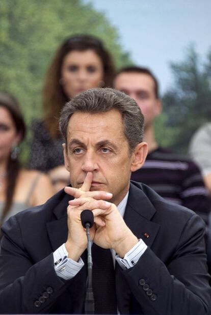 Sarkozy en un acto ayer en Carcassonne, al sur de Francia.