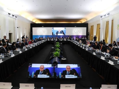 Sesión inaugural de la reunión ministerial de Comercio e Inversiones del G-20 en Mar del Plata.