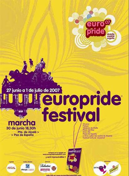 Cartel de la fiesta del orgullo gay.