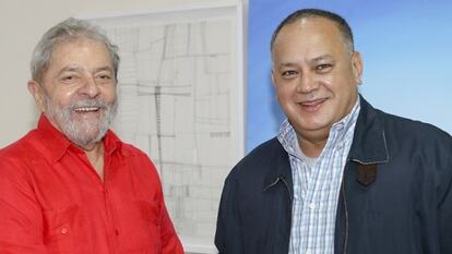Lula e Diosdado Cabello em São Paulo.