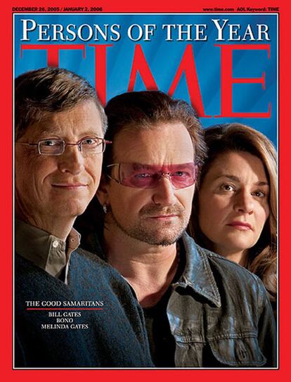 En 2003Los buenos samaritanos, Representados por Bono, Bill Gates y Melinda Gates.